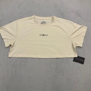 RawGear Cropped Essentials Tee Womens Large Off-White Oversized Summer